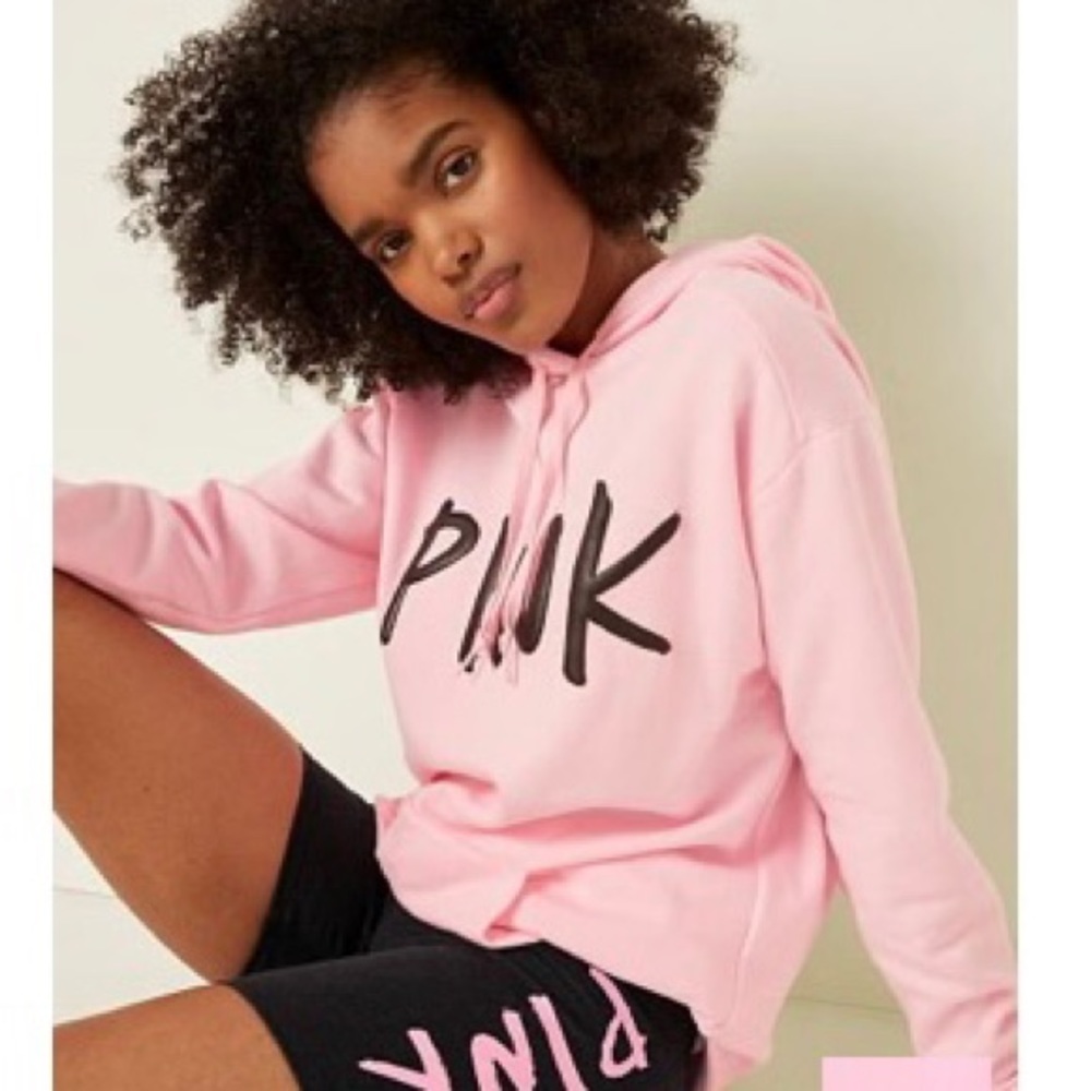 PINK Fleece Pullover Campus Hoodie